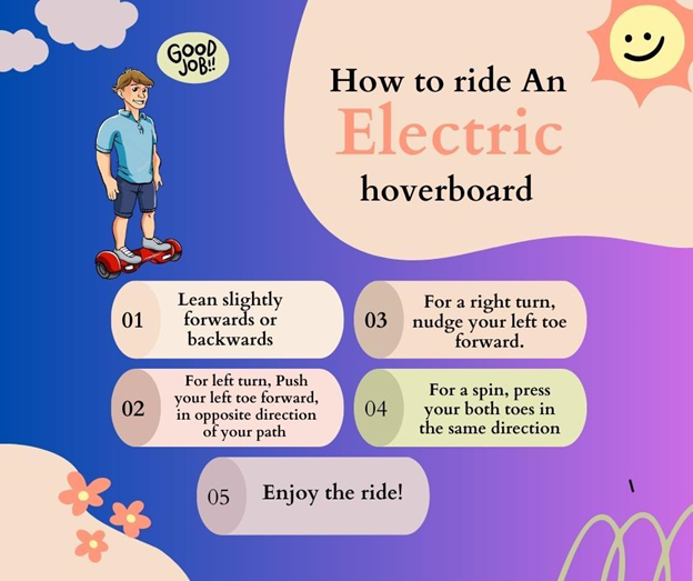 How to ride an electric hoverboard.
